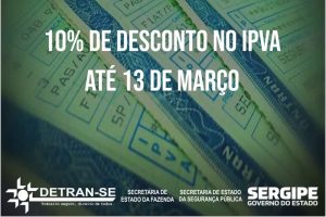 Prazo para 10% de desconto no IPVA 2020 em Sergipe termina nesta sexta (13)